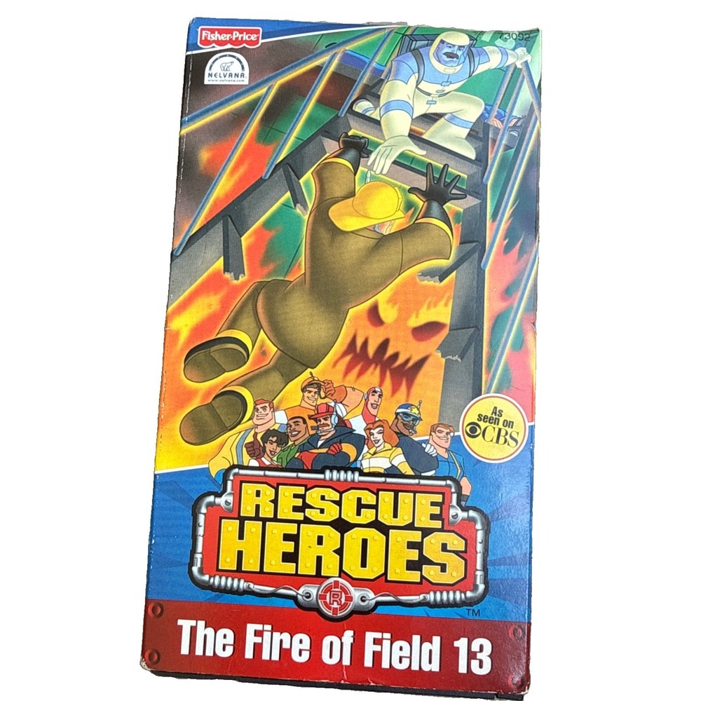 Fisher Price Rescue Heroes: The Fire Of Field 13 VHS Animation Cartoon Promo Vtg